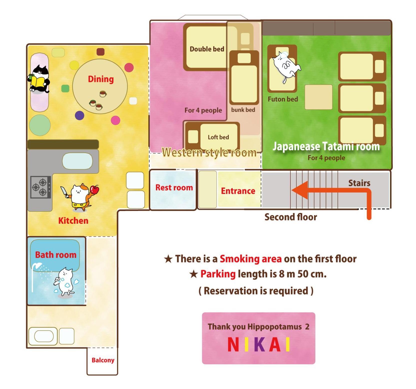 Holiday home 1組貸切りの宿 Popotel 2 -nikai 二階- *